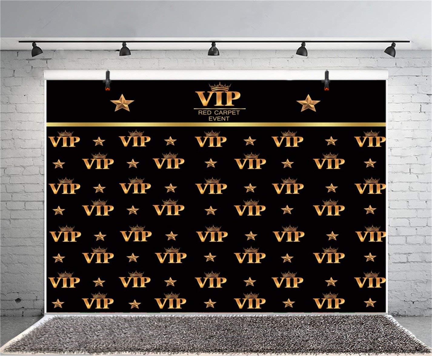 Ticuenicoa 7x5ft VIP Red Carpet Event Backdrop For Photography Royal Crown Gold Background Step And Repeat VIP Logo Movie Ceremony Birthday Party Baby Shower Decorations