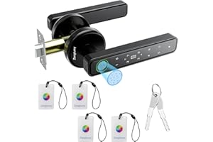 Zengtumy Fingerprint Door Lock, Door Locks for Bedrooms, Biometric Door Lock with Fingerprint/Password/Key/IC Card-Smart Door Lock for Home, Hotel, Office, Apartment