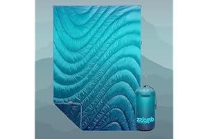 zzlamb Camping Blanket, Lightweight Cloak Puffy Down Alternative Travel Blanket, Portable & Windproof Warm Outdoor Blanket, Cozy Quilt Plane Car Picnic Hammock Beach Backpacking, 52x75in