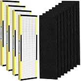 FLT4825 HEPA Filter B Replacement for Guardian Air Purifier AC4825E AC4820 | Also Fits for AC4825 AC4300 AC4800 AC4880 AC4900 AC4850 AC4850PT AP2200CA, 4 Pack HEPA with 8 Activated Carbon Pre-Filters