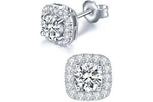 IMOLOVE Moissanite Stud Earrings for Women in Sterling Silver Hypoallergenic 1-3CT D Color Round Cut Moissante Earrings