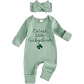 citgeett My First St Patricks Day Baby Girl Outfit Cutest Little Lucky Charm Romper Jumpsuit Clover Onesie Newborn Clothes