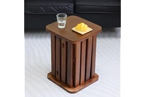XINYUEMAIC Stackable Stools Set of 4,4-in-1 Wood Stool,Square Wooden Stools with Anti-Slip Foot Pads for Kitchen,Bedroom,Living Room,Bar,No Assembly Required Durable and Space-Saving Design【 Walnut】
