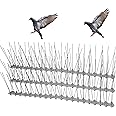 Flexible Stainless Bird Spikes with Plastic Base, Pigeon Fence (5 Feet Coverage 3 Strips)