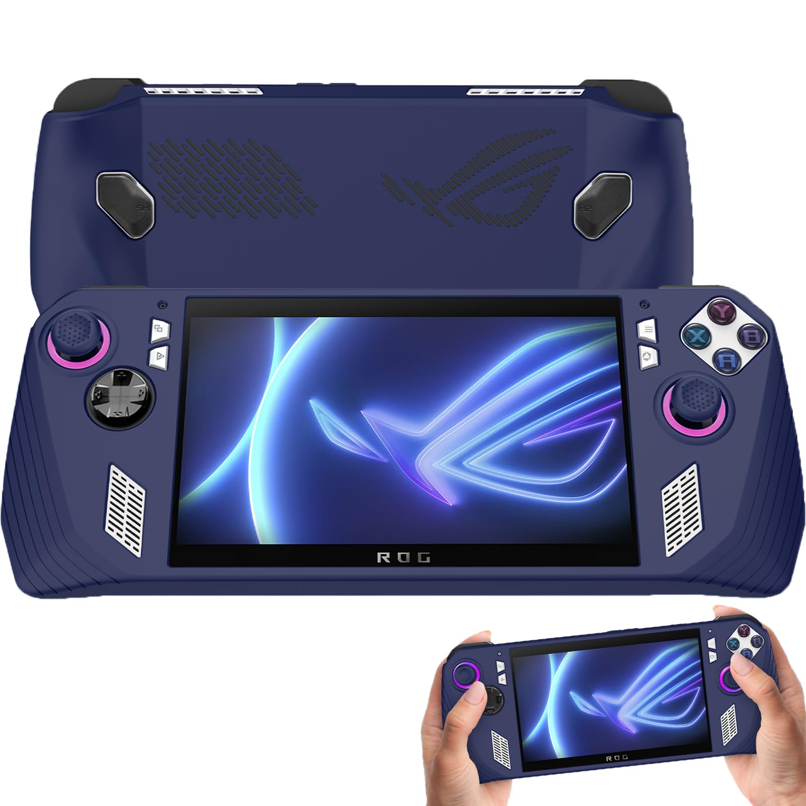 Miimall Premium Flexible Silicone Protective Case for ASUS ROG Ally - Ultra Thin Anti-Fingerprint Shockproof Slim Fit Bumper Case in Dark Blue