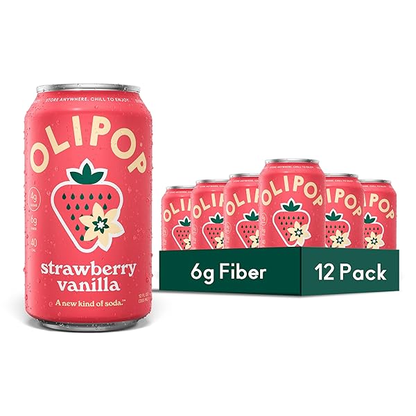 OLIPOP PREBIOTIC SODA POP, STRAWBERRY VANILLA, PANTRY PACK...