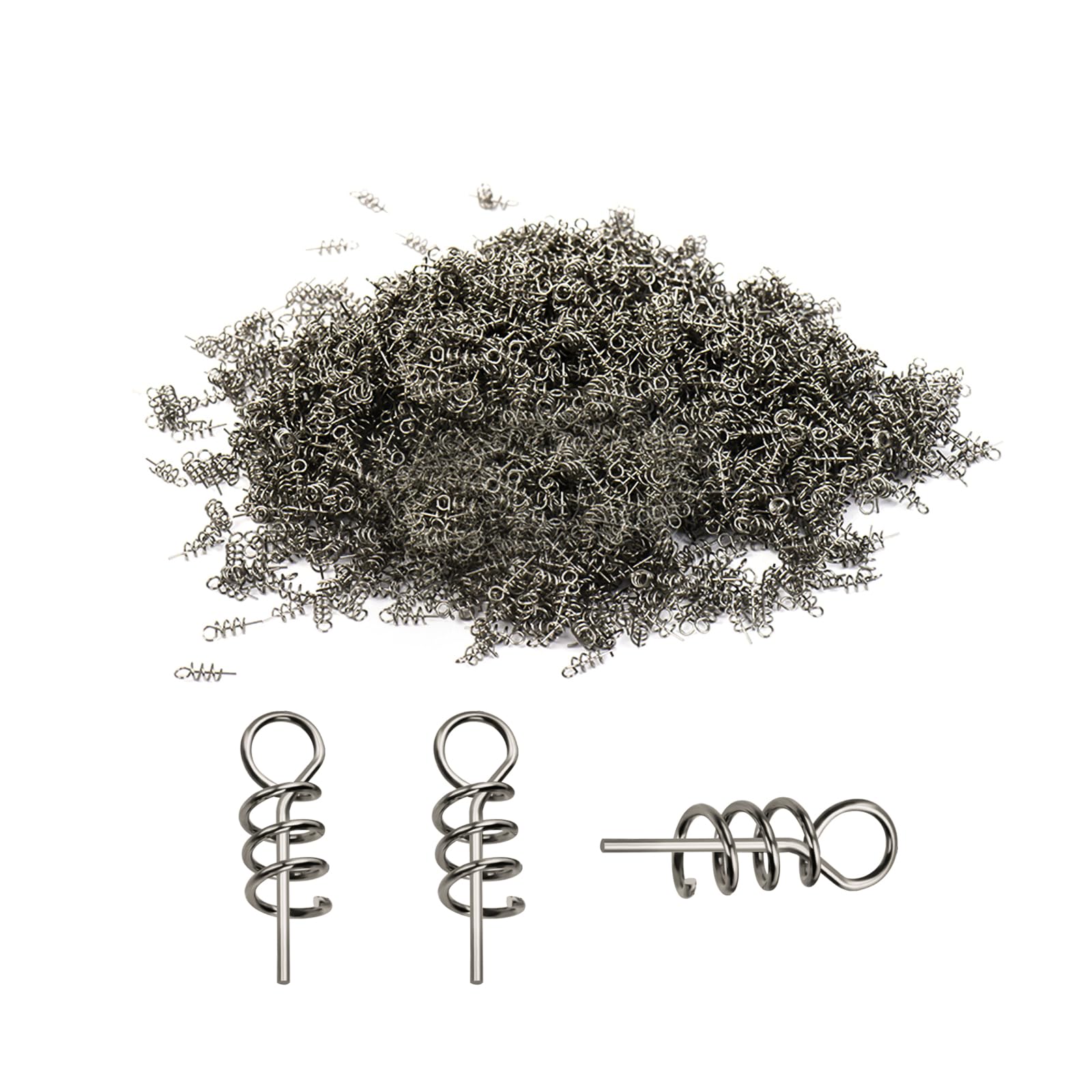 Photo 1 of 200pcs Lure Screw Spring Twist Lock Fishing Hook Centering Pin, Secure Soft Lure Bait Worm Crank, Swim Bait Keeper Springs for Fishing Hooks