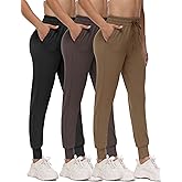 Showitty 3 Pack Joggers for Women - Black Sweatpants with Pockets Plus Size Comfy Lounge Yoga Pants (S-5XL)