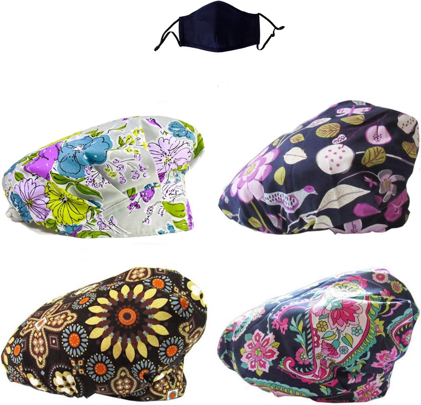 Adjustable Surgical Scrub Cap Medical Doctor Bouffant Hats with Sweatband