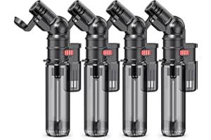 TOPKAY Torch Lighters, 4 Pack, Butane Refillable Torch Lighter, Rotatable Head, Windproof, Multi Utility Mini Lighter for Candles Fireplaces Campfires Grill BBQ (Without Butane)