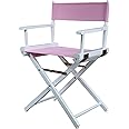 Casual Home 200-01/021-22 Director Chair 18" - Classic Height WhiteFrame/Pink Canvas