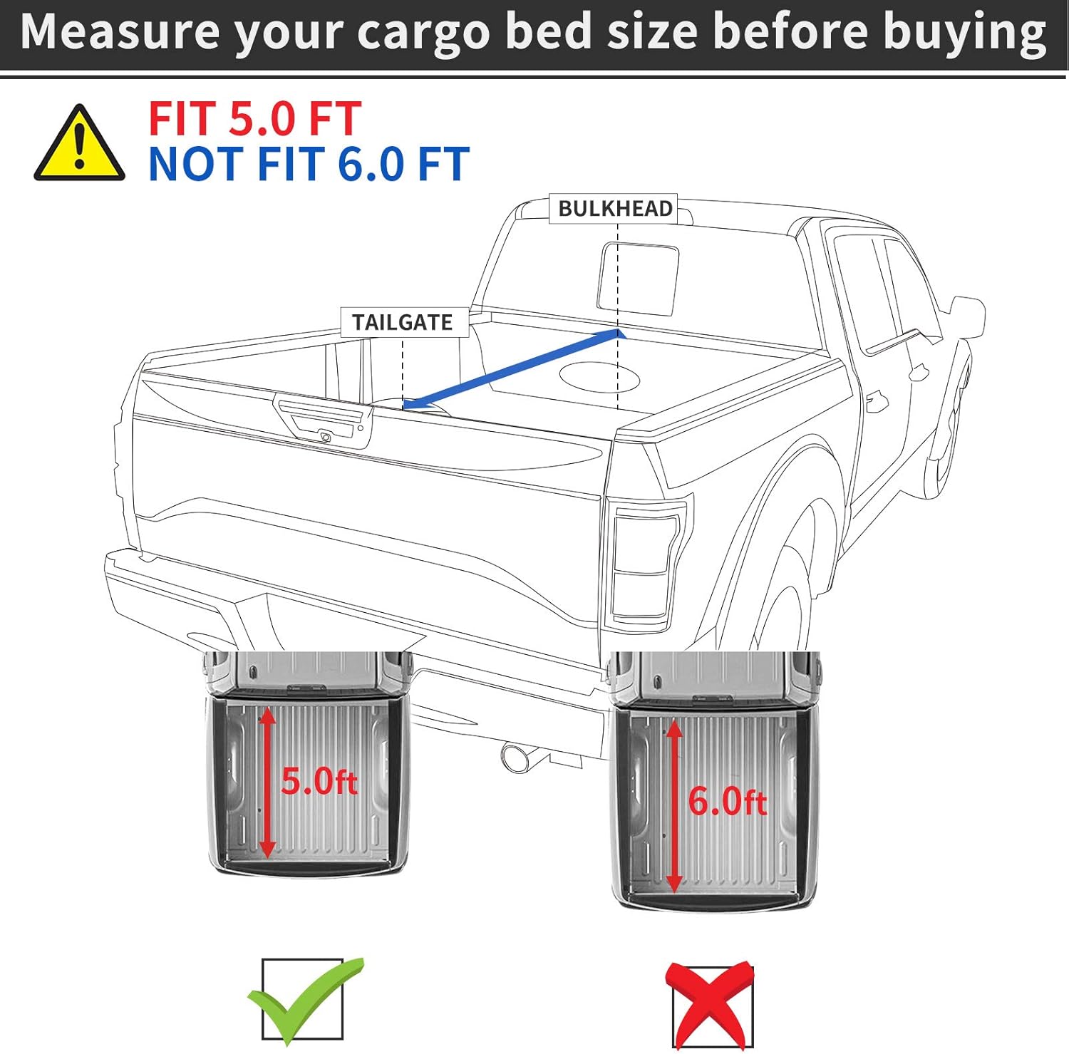Amazon Com Oedro Tri Fold Truck Bed Tonneau Cover Compatible With 2005 2020 Nissan Frontier 5 Feet Bed Fleetside For Models W Or W O Utili Track System Automotive