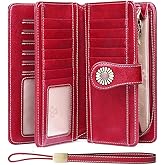 SENDEFN Wallets for Women Leather Credit Card Holder with RFID Blocking Large Capacity Wristlet | with RFID Blocking, Large Capacity, Wristlet, with RFID Blocking, Large Capacity, Wristlet