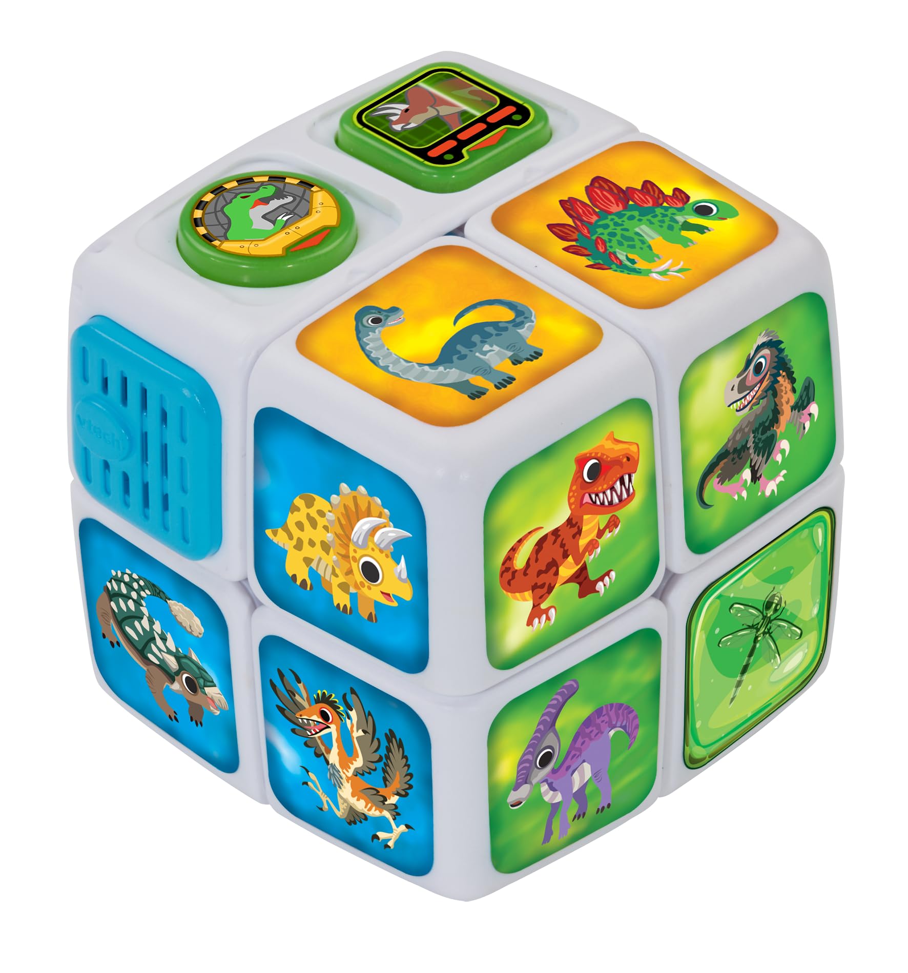 VTech Cube Adventures Dino Discoveries, Interactive Twisting Cube with Dinosaur Facts and Phrases, Activities and Quiz, Interactive Toddler Toy 4, 5, 6Plus Years, English Version