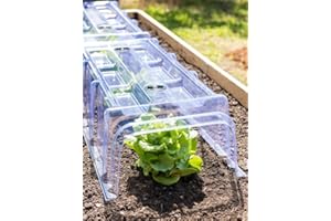 Gardener's Supply Company Row Garden Cloche Plant Protector | Clear Sturdy PVC Cool Weather Row Cloche w/Top Vents for Young Plants & Seedlings | 33.5" Lx15 Wx8 H (Set of 3)