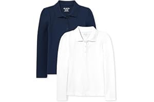 The Children's Place Girls' Long Sleeve Pique Polo 2 Pack