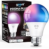 Geeni PRISMA PLUS 800 Wi-Fi LED Smart Light Bulb, Brighter Color & Tunable White (2700-6500K), 1-Pack, A19 60W, No Hub Requir