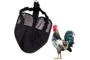 Hen Holster Bird Diaper, Wrap Around - for Hens, Roosters, Ducks, Geese, Leak-Proof Design, Comfortable Fleece Strap Bird Harness with Sewn-in Liner, Secure Hook and Loop Closure - S/M, Black