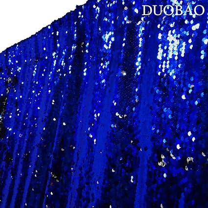 Duobao Sequin Backdrop 20ftx10ft Royal Blue To Silver Shimmer