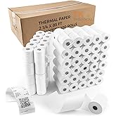TK Thermal King, (100 Rolls) 2 1/4" x 85' Thermal Paper, POS Receipt Paper for Retail Business Cash Register, Fits Most Credit Card Terminal