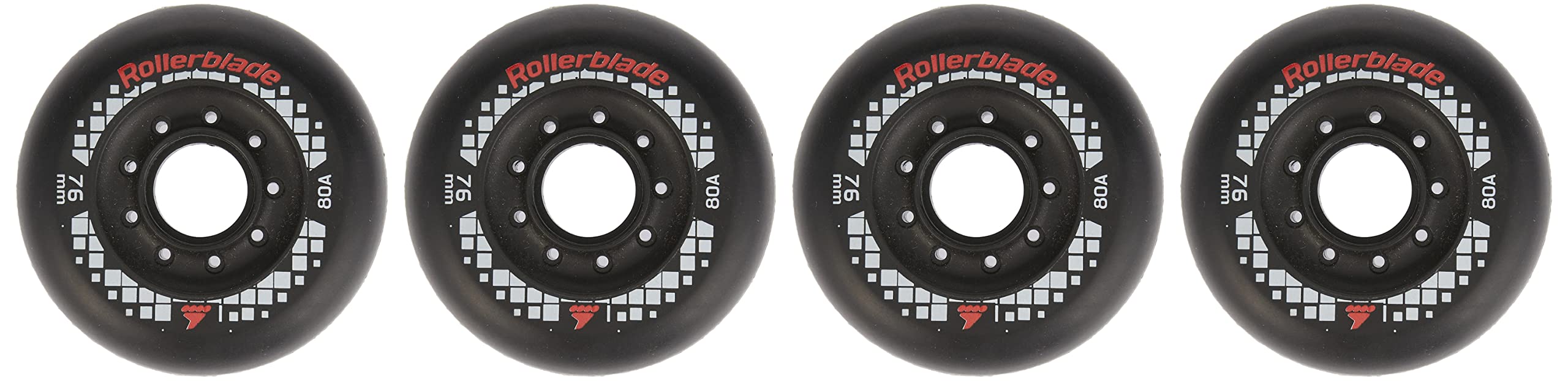 Rollerblade Apex 76mm 80A Wheels, 4 Pack