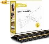 AGPTEK Floor Cable Protector 3m 3 Channels Black Yellow Warning Line view 2