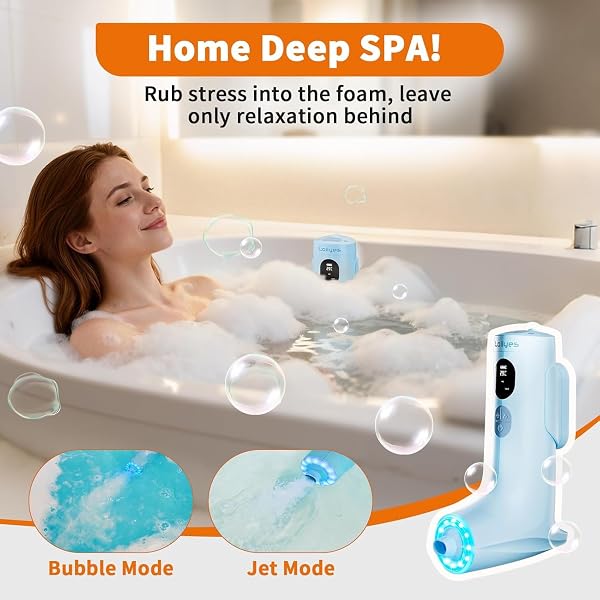 LOLLYES BATH JETS FOR TUB, PORTABLE JET SPA FOR BATHTUB, 3-LEVEL ADJUSTABLE BUBBLE BATH FOR WOMEN, JET/BUBBLE MODE,FESTIVAL GIFTS FOR WOMEN, RELAXING HOME DAILY USE (BLUE)