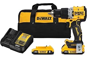 DEWALT 20V MAX* XR® Brushless Cordless 1/2 in. Hammer Drill/Driver Kit (DCD805D2), Yellow