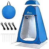Wolfwise Pop Up Changing Tent Pro for Camping, Portable Shower Tents with Removable Floor & Rain Fly, Outdoor Silver Coating 