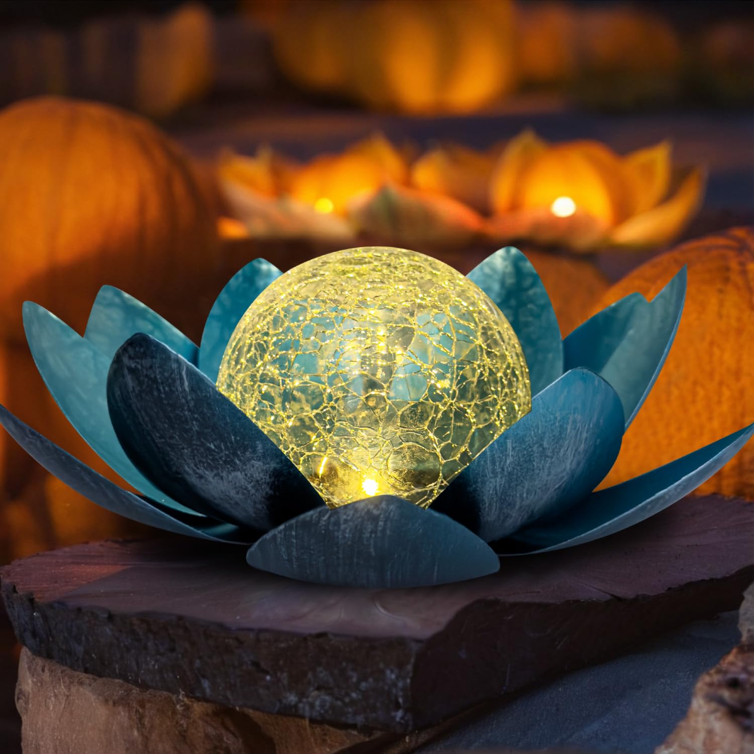 Kyduu Outdoor Decorations Lotus Light, Solar Lights Outdoor Garden Ornaments, LED Lotus Lamp Flower, Solar Garden Lights,for Yard Patio Pathway Decoration