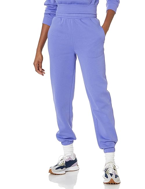 Amazon Essentials Women's Relaxed High Waist Joggers (Available in Plus Size), Purple Blue, Medium