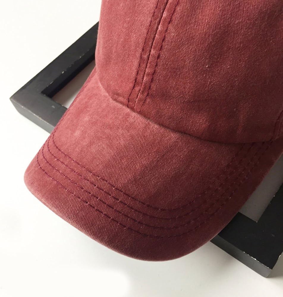 Unisex Vintage Washed Distressed Baseball Cap Twill Adjustable Dad Hat, C-burgundy, One Size at  Women’s Clothing store