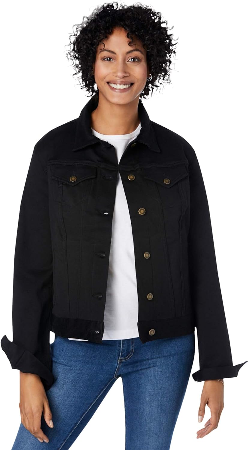 plus size stretch jean jacket