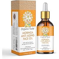 Organic Veda Moringa Anti-Aging Face Oil, Age-Defying & Moisturizing Moringa Oil, Made with Cold Pressed Pure Moringa Seeds &