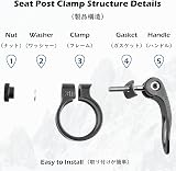 TRIWONDER Bike Seat Post Clamp 28.6/31.8/34.9mm Quick Release Black view 4
