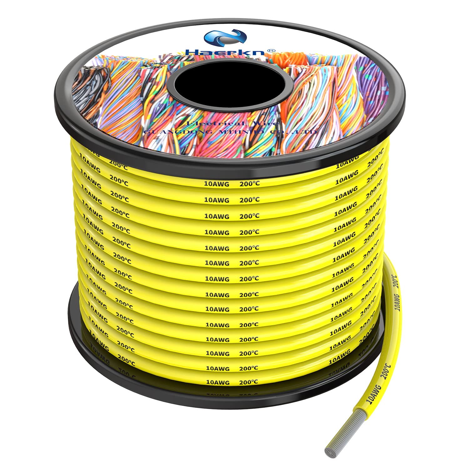 5.3mm² 10awg Silicone Electrical Wire Cable 8 Meters Yellow 10 Gauge Hookup Wires kit Stranded Tinned Copper Wire Flexible and Soft High Temperature Resistance