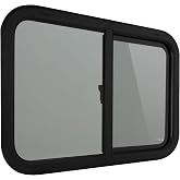 RecPro RV Window 30" W x 20" H w/ Trim Kit (1 Pack) | Tinted Glass, Central Latch, Weatherproof, Tempered