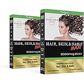 Purvana Max Hair, Skin, and Nails Vitamin - 5000mcg Biotin, Folic Acid, DMAE, Grape Seed Extract - One a Day Vegan Hair, Skin, Nails Support - Promotes Collagen Production - 30 Caps (Pack of 2)