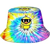TUSBUIR Tie Dye Duck Bucket Hat Fisherman Hat Beach Travel Sun Hat Outdoor Cap for Adults Men Women