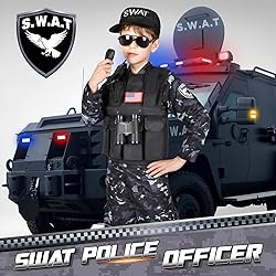 Luucio SWAT Police Costume for Kids, Kids Police