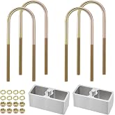 Racewill 2 inch Universal Leaf Spring Lowering Block Kits | 5" Length x 2-1/3" Width High Strength Aluminum Blocks, with 4 Pack Heavy Duty Galvanized U-Bolts