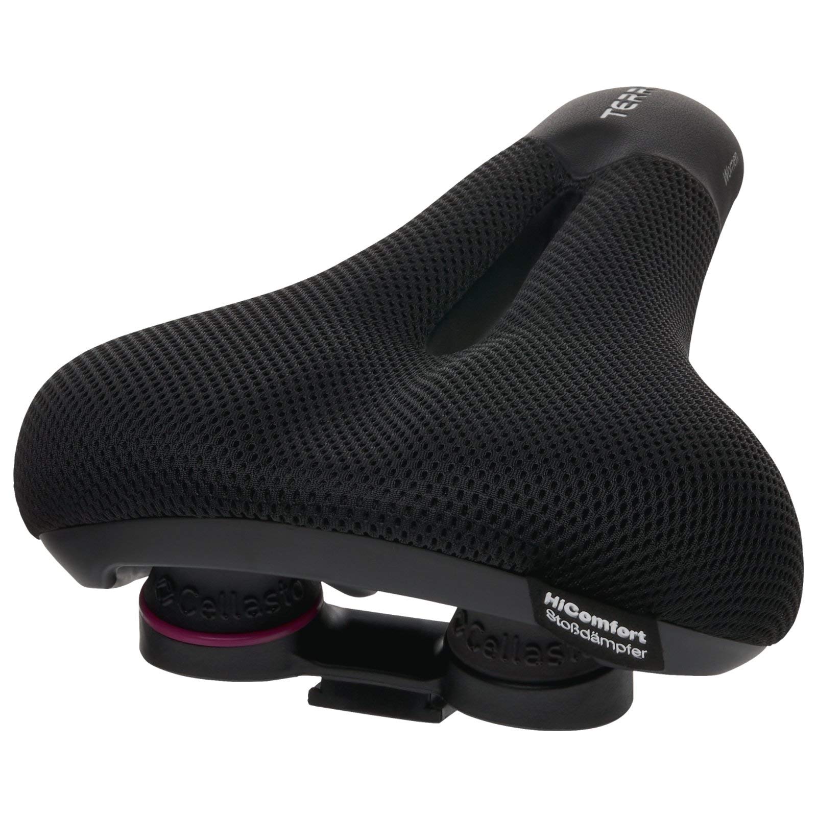 Terry Fisio ClimaVent 423 003 75 Gel Women's Saddle with Light FeC Steel Frame and ClimaVent Upper Material in Black, Seat Width: 9 cm - 12 cm