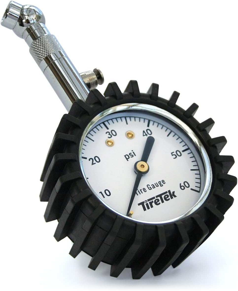 TireTek Tire Pressure Gauge 0-60 PSI - Tire Gauge for Car, SUV, Truck & Motorcycle - Heavy Duty Air Pressure Gauge ANSI Certified: Automotive
