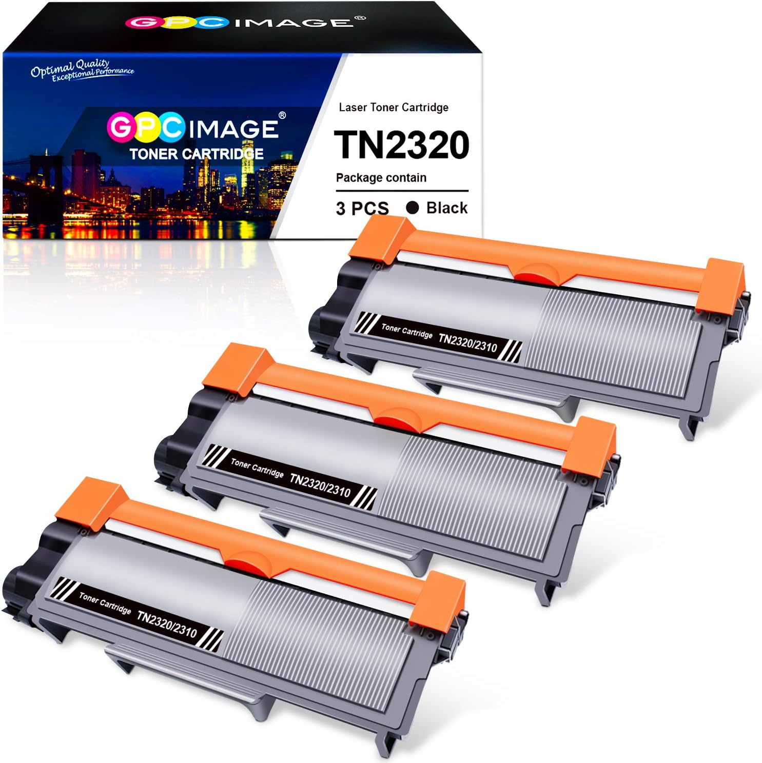 GPC Image TN2320 Toner Cartridge Compatible for Brother TN2320 Black Toner Cartridge for Brother MFC-L2700DW HL-L2300D HL-L2340DW MFC-L2740DW HL-L2365DW DCP-L2500D DCP-L2520D HL-L2360DW (Black 3-Pack)