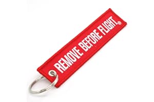 Rotary13B1 Remove Before Flight Key Chain - Red/White QTY 1piece - 100% embroidered