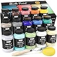 Nicpro 14 Colors Chalk Paint for Furniture, Ultra Matte Finish Acrylic Craft Paint Set (8.45 oz, 250ml) Chalk Furniture Paint with Liquid Wax, Color Wheel for Crafts, Home Decor, Beginners and Artists