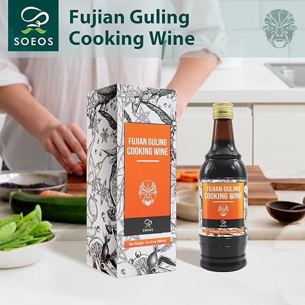 SOEOS CHINESE COOKING WINE, RICE WINE, 16.4OZ(485ML), SHAOXING COOKING WINE, RICE COOKING WINE, SHAOXING WINE CHINESE COOKING WINE, SHAOHSING WINE, FUJIAN GULING WINE