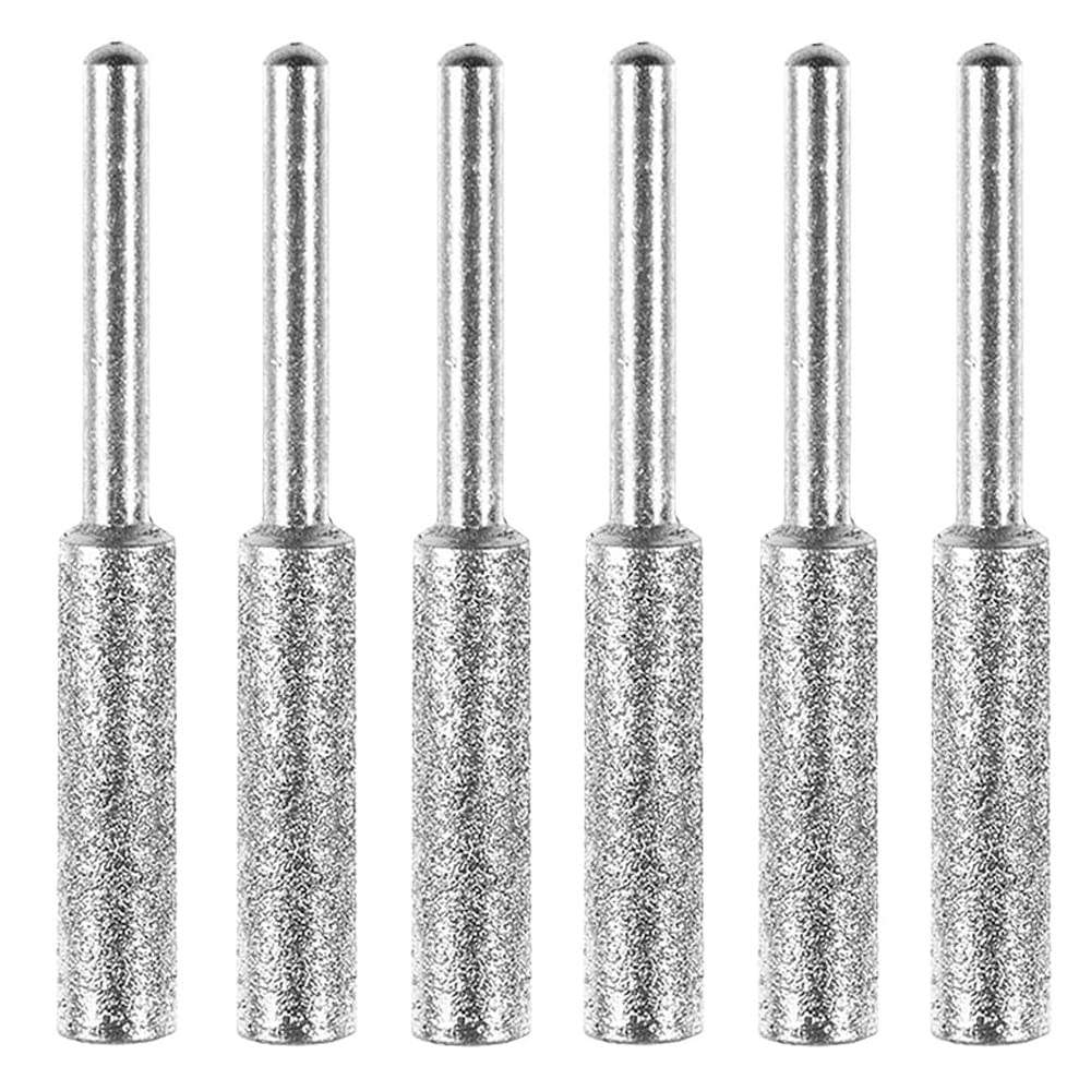 SEIWEI Chainsaw Sharpener Burrs, Titanium Plated, 4mm, 6pcs Set