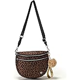 Pander Crossbody Bum Bag for Women, Everyday Nylon Shoulder Bag with Pompom Keychain Wristlet Bag Charm, Adjustable Strap