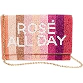 Pretty Robes ROSE ALL DAY Clutch Purse for Wedding Day Beaded Clutch Purse for Bachelorette Party Bridal Shower Gifts & Engagement Gifts for Bride To Be and for Women